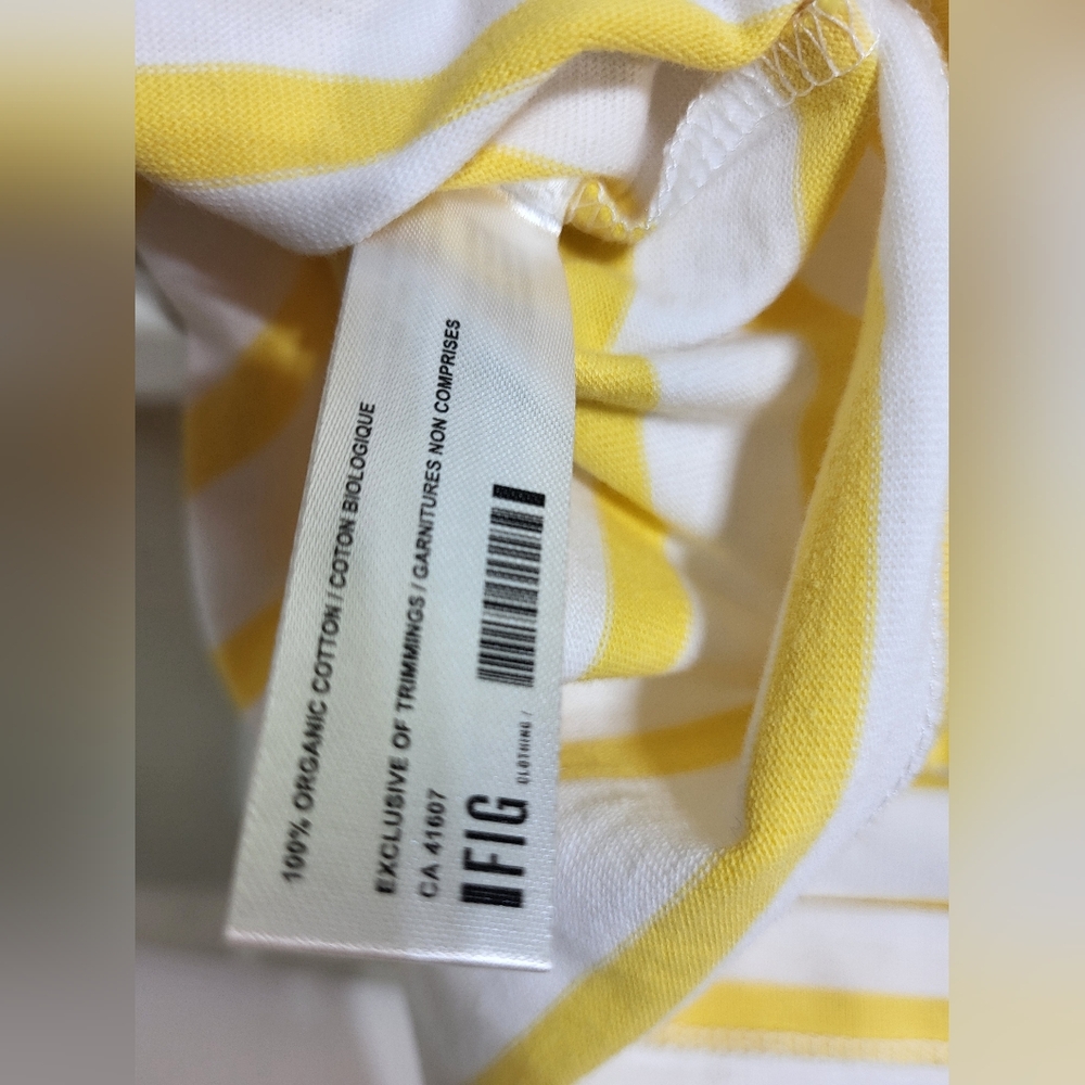 NWT Fig Newport Sleeveless Top - White & Yellow Stripped - Picture 3 of 7